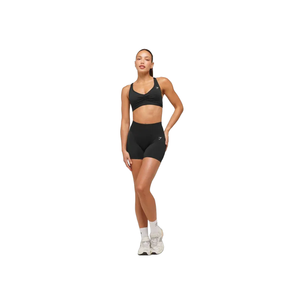 Gymshark Ruched Sports Bra 2.0 - Medium Support Black