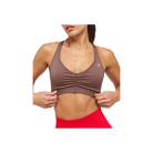 Gymshark Ruched Sports Bra 2.0 - Medium Support Espresso Brown