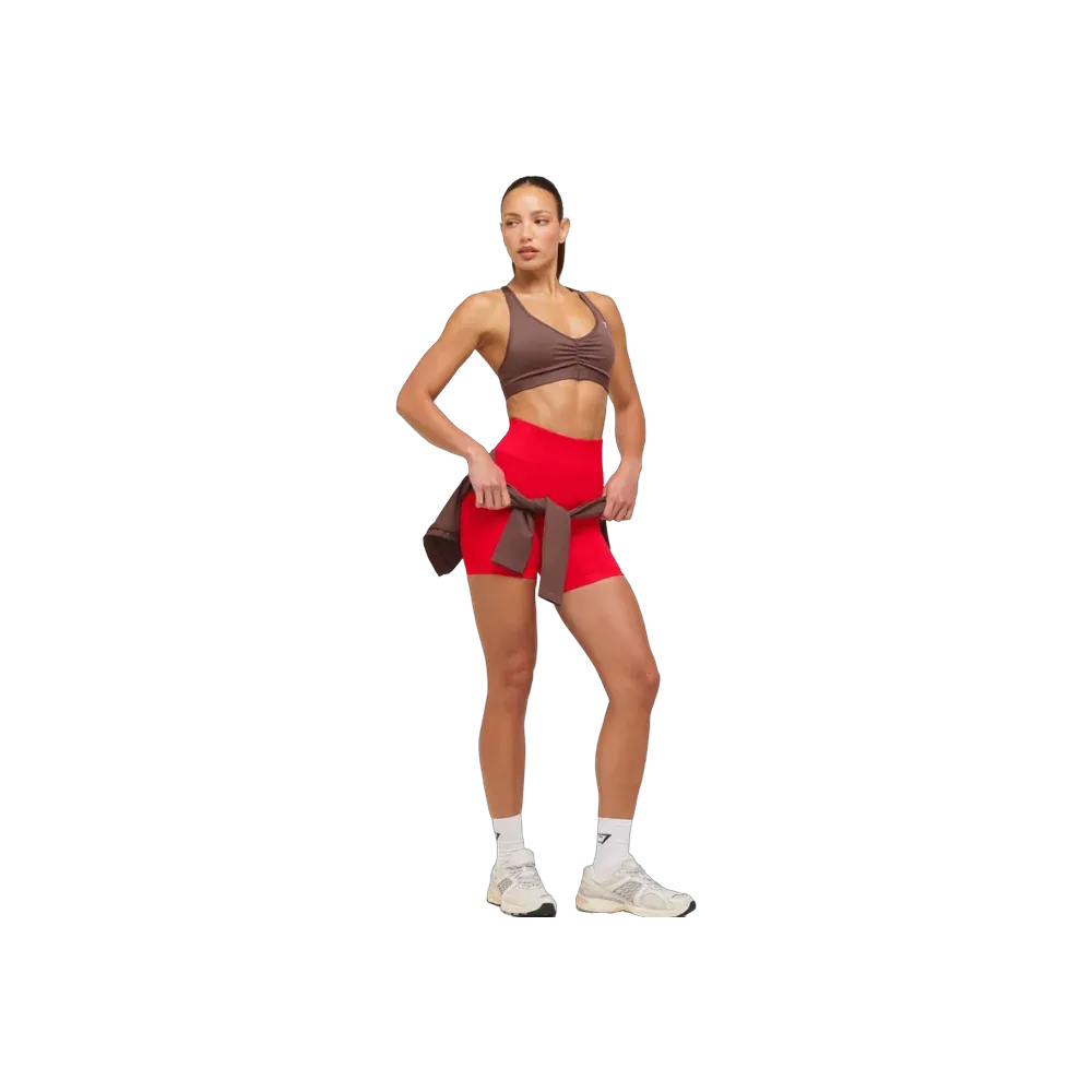 Gymshark Ruched Sports Bra 2.0 - Medium Support Espresso Brown