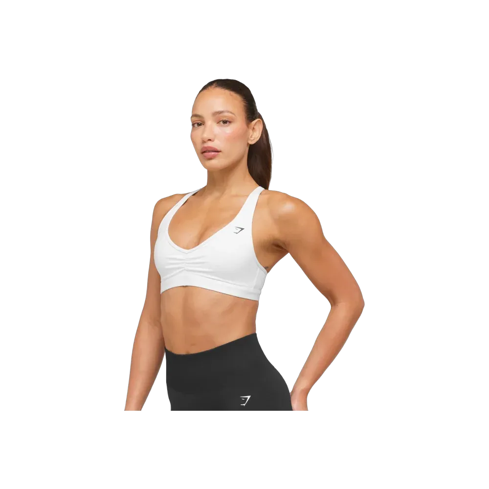 Gymshark Ruched Sports Bra 2.0 - Medium Support White