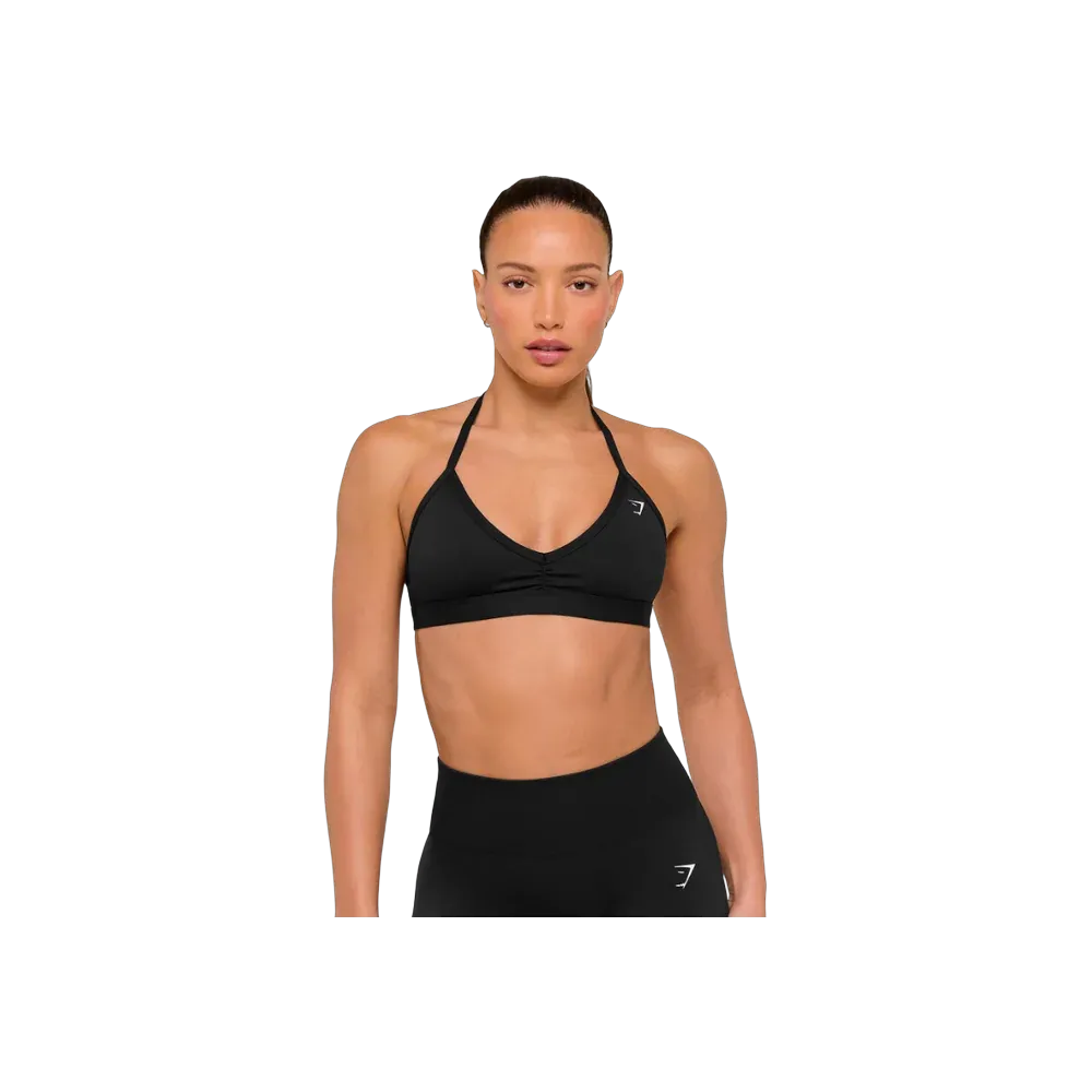 Gymshark Minimal Halterneck Sports Bra - Light Support Black