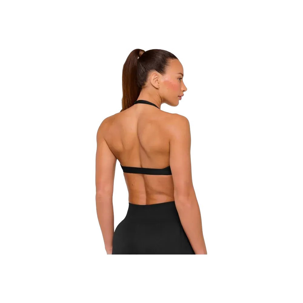 Gymshark Minimal Halterneck Sports Bra - Light Support Black