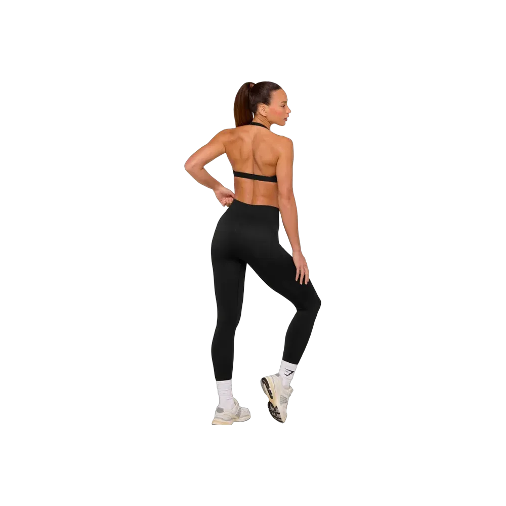 Gymshark Minimal Halterneck Sports Bra - Light Support Black