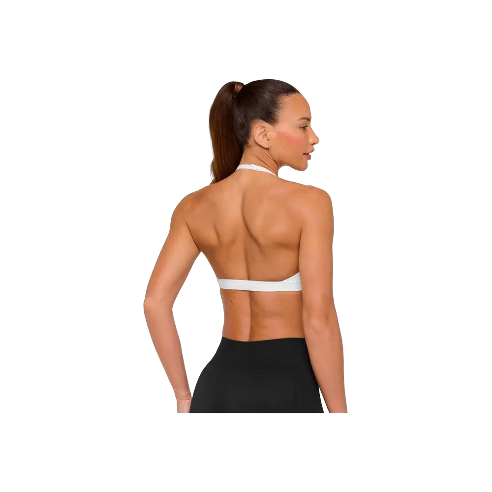 Gymshark Minimal Halterneck Sports Bra - Light Support White