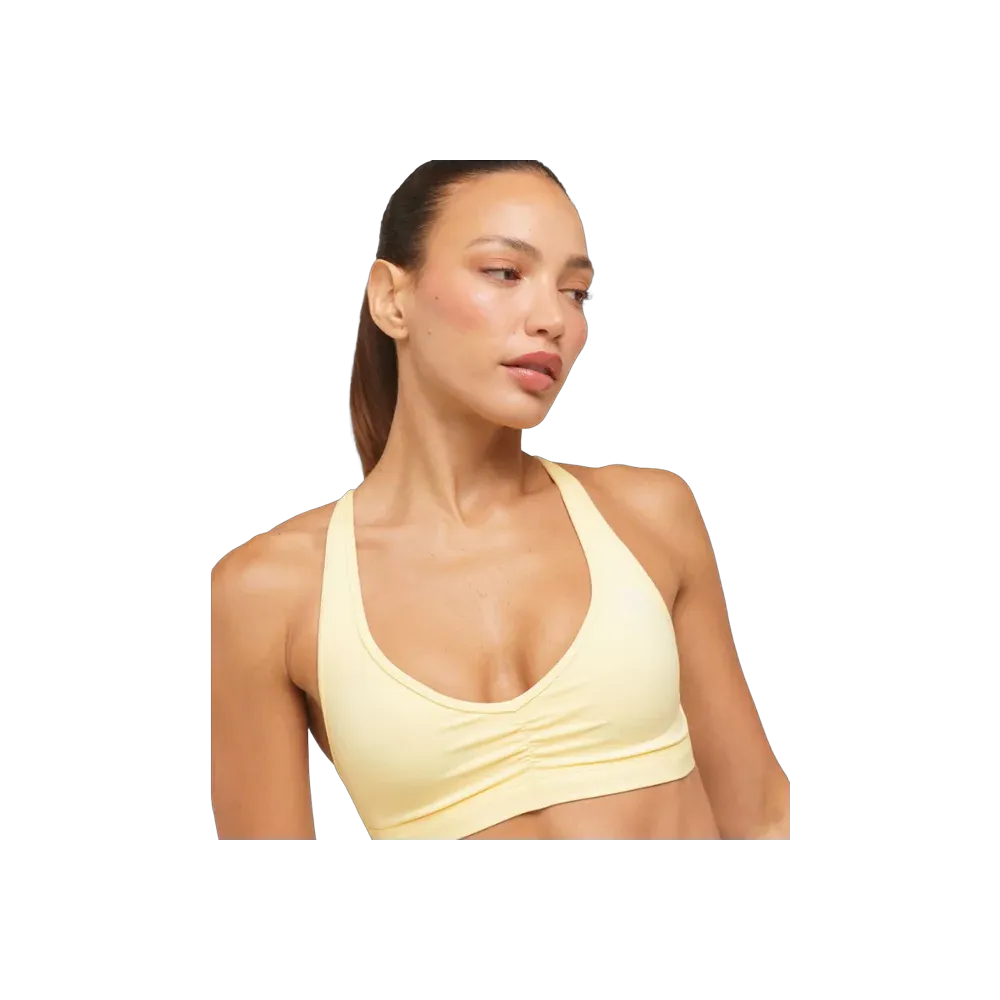 Gymshark Ruched Sports Bra 2.0 - Medium Support Butter Yellow