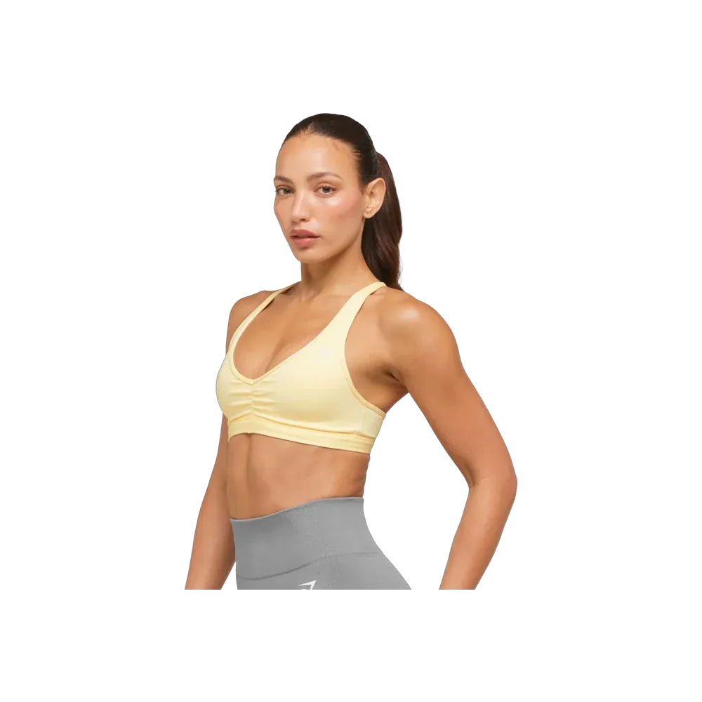Gymshark Ruched Sports Bra 2.0 - Medium Support Butter Yellow
