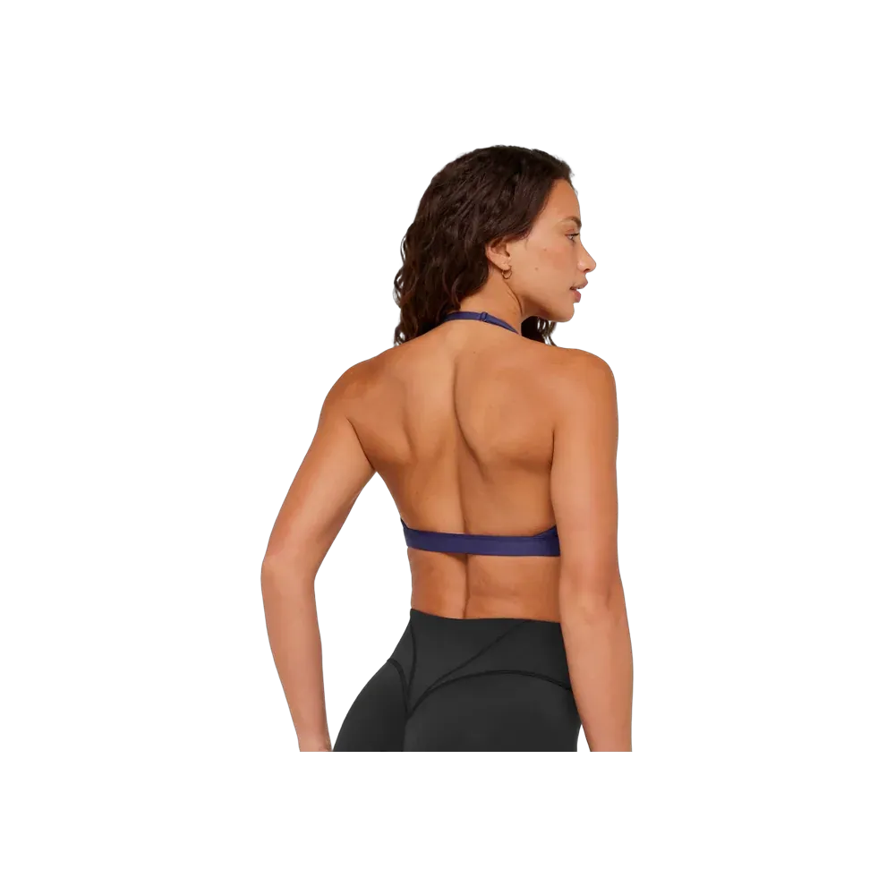 Gymshark Minimal Halterneck Sports Bra - Light Support Indigo Purple