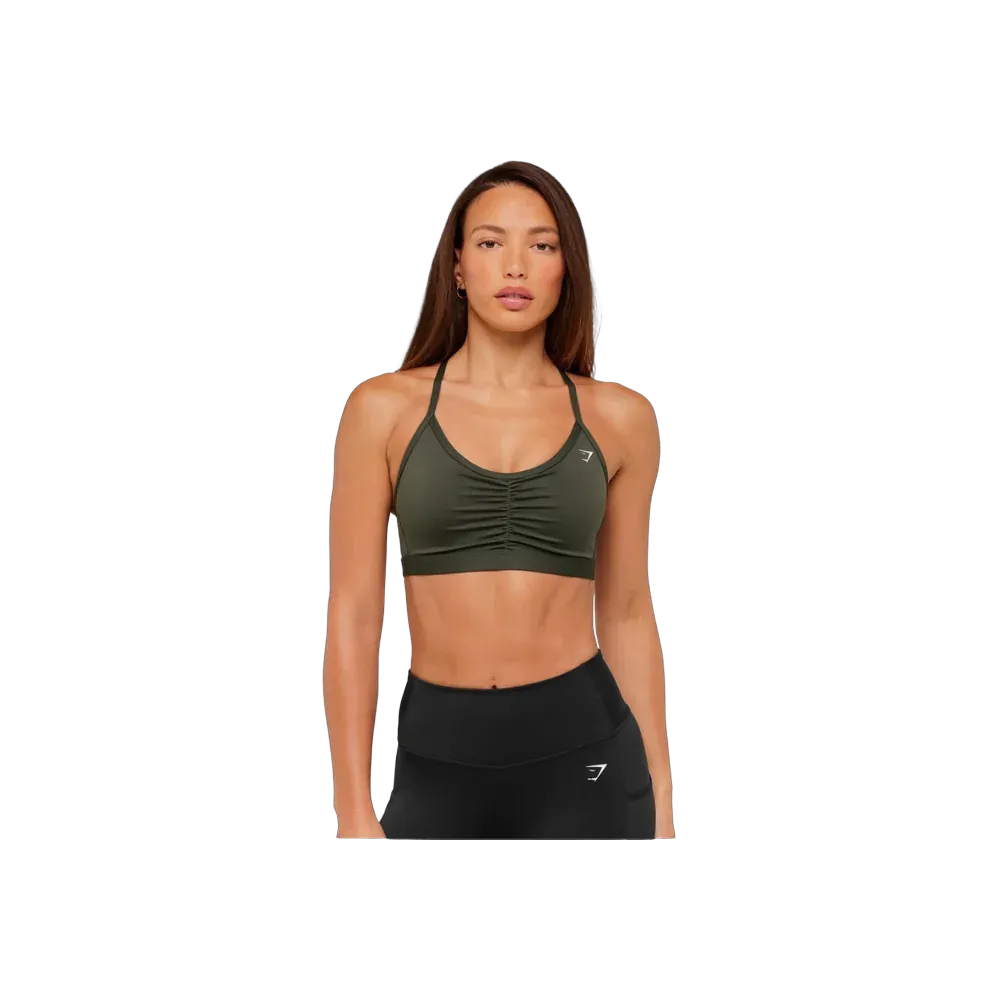 Gymshark Medium Support Ruched Sports Bra Strength Green