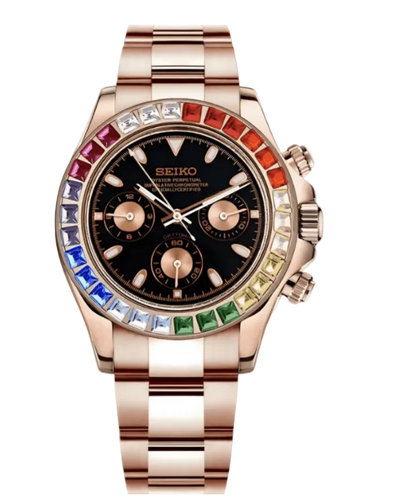 Seiko Mod Daytona Rose Gold Rainbow