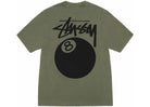 8 BALL TEE PIGMENT DYED OLIVE - dawntown