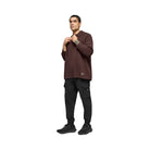 Alo Men's Textured Knit Long Sleeve Polo - Brownstone