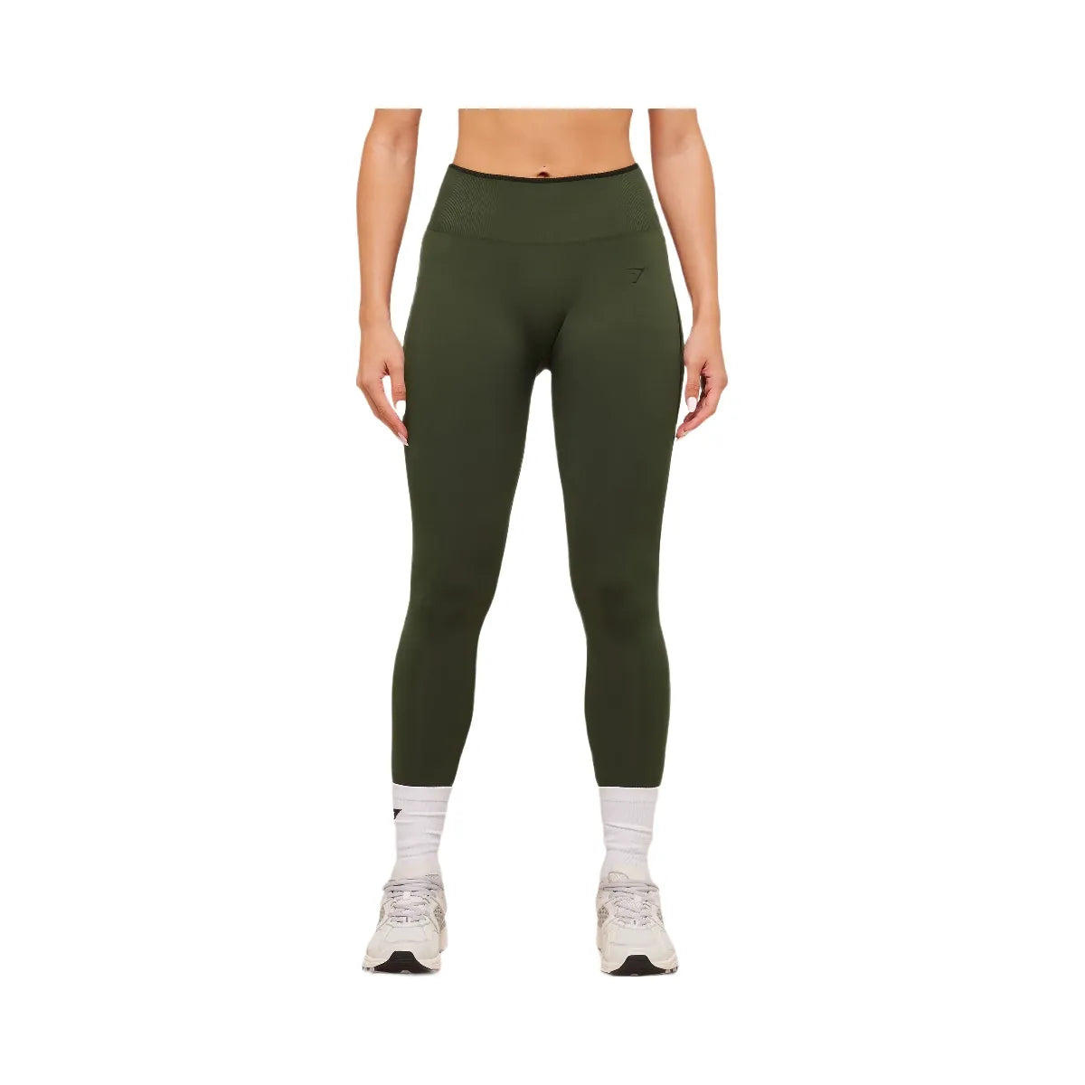 Gymshark Everyday Seamless Contrast Legging - Winter Olive/Black