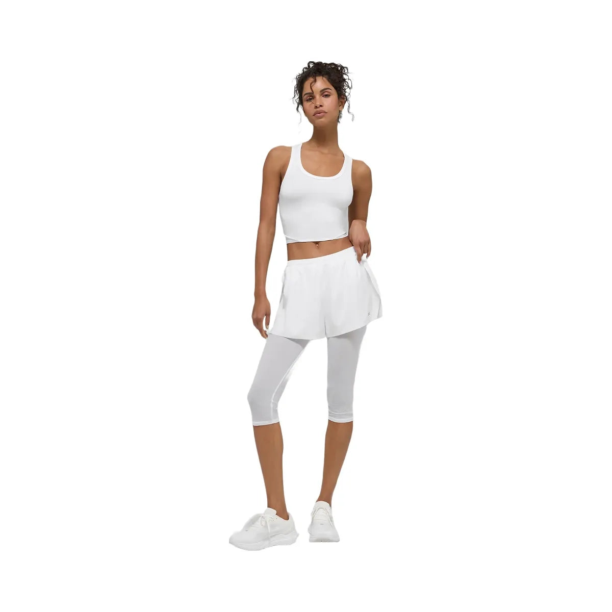 Alo Women's Mesh Front Runner 2 In 1 Short - White