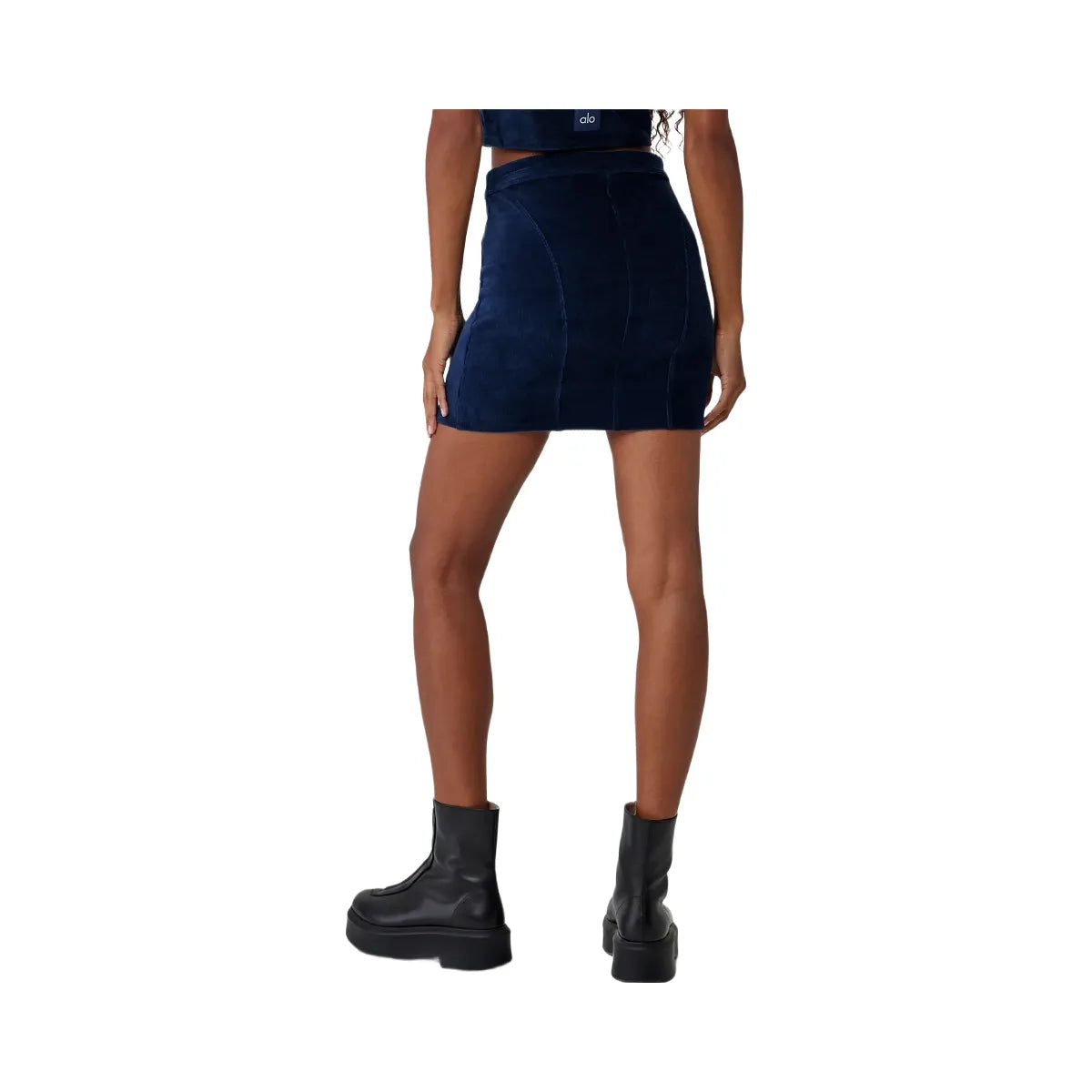 Alo Women's Micro Corduroy Winter Break Mini Skirt - Navy