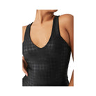 Alo Women's Airlift Glimmer Houndstooth Real Bra Tank - Black