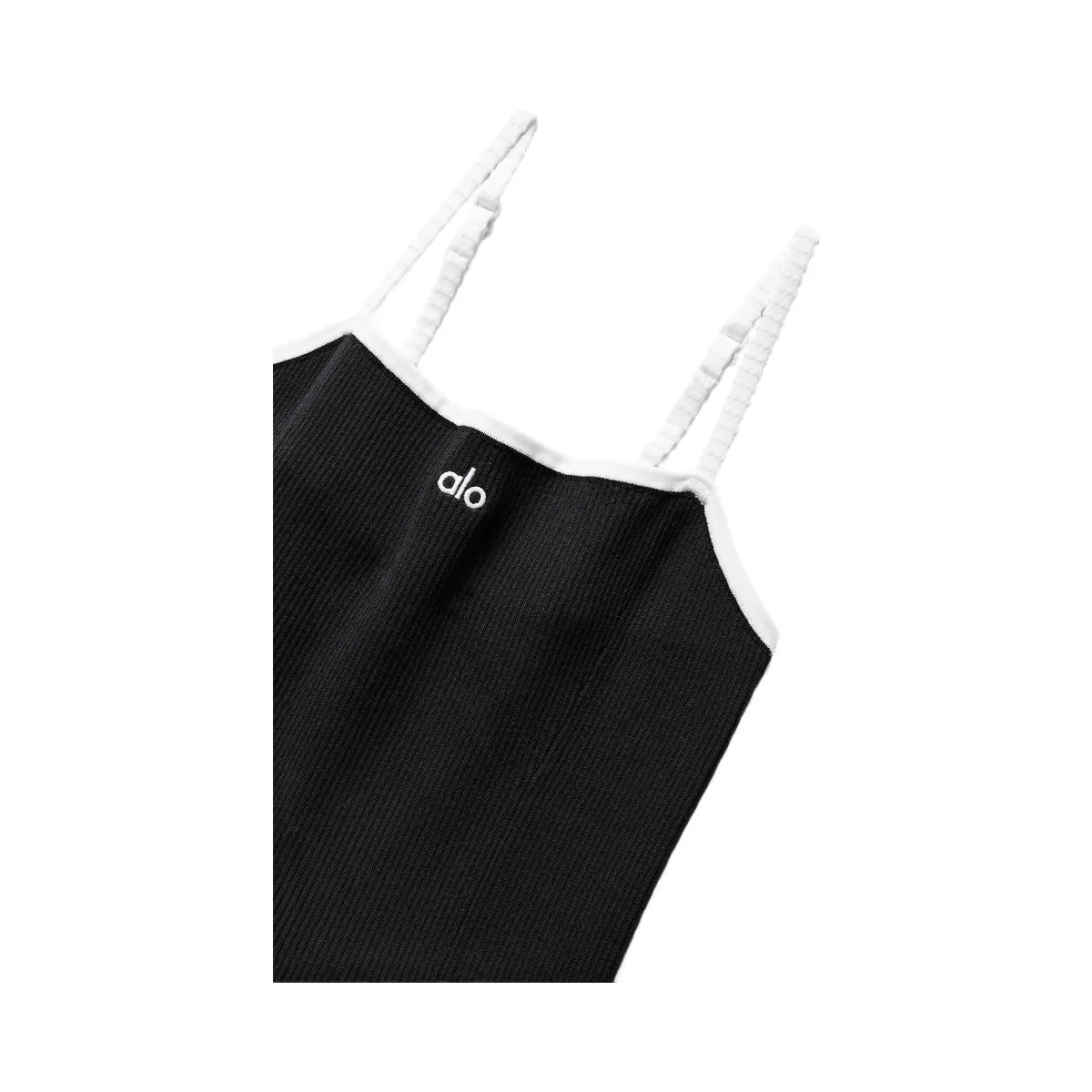 Alo Women's Ribbed Sweater Knit Highline Dress - Black/White