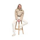 Alo Women's Faux Shearling Snowfall Cropped Jacket - Woodland Tan