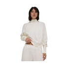 Alo Women's Waffle Weekend Escape Mock Neck Long Sleeve - Ivory