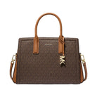 Michael Kors Laila Medium Signature Logo Satchel Brn-Acorn