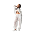 Alo Women's Sheer Game Time Wide Leg Jogger - White