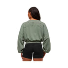 Gymshark Power Washed Sweat Top - Unit Green/Acid Wash Small Ball