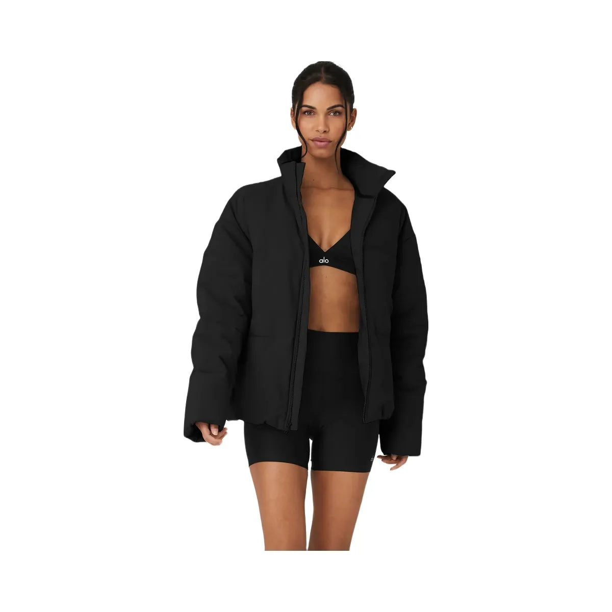 Alo Women's Stretch Woven Street Puffer - Black
