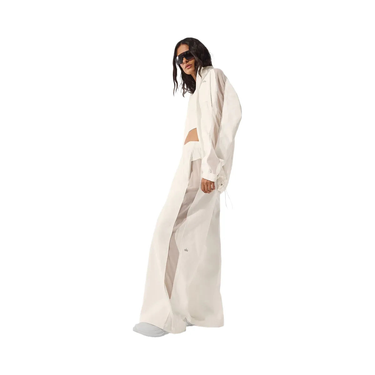 Alo Women's High-Waist Origin Wide Leg Track Pant - Ivory