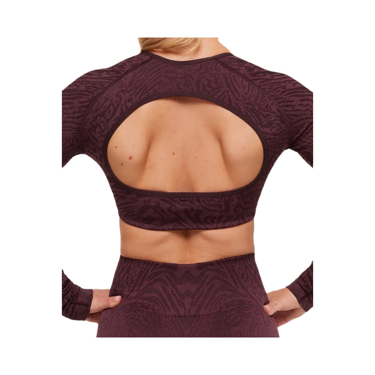 Gymshark Adapt Animal Long Sleeve Crop Top - Cherry Purple/Reset Pink
