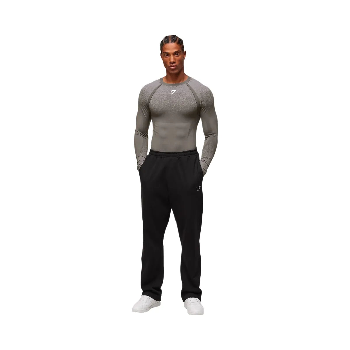 Gymshark Shadow Seamless Long Sleeve T-Shirt - Meteor Grey