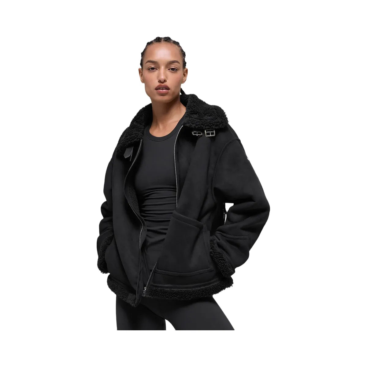 Alo Women's Faux Shearling Grand Jacket - Black