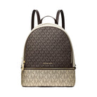 Michael Kors Rhea Medium Metallic Signature Logo Backpack Brown