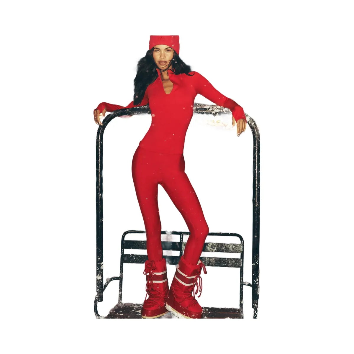 Alo Women's Airlift Winter Warm High-Waist Legging - Bright Red