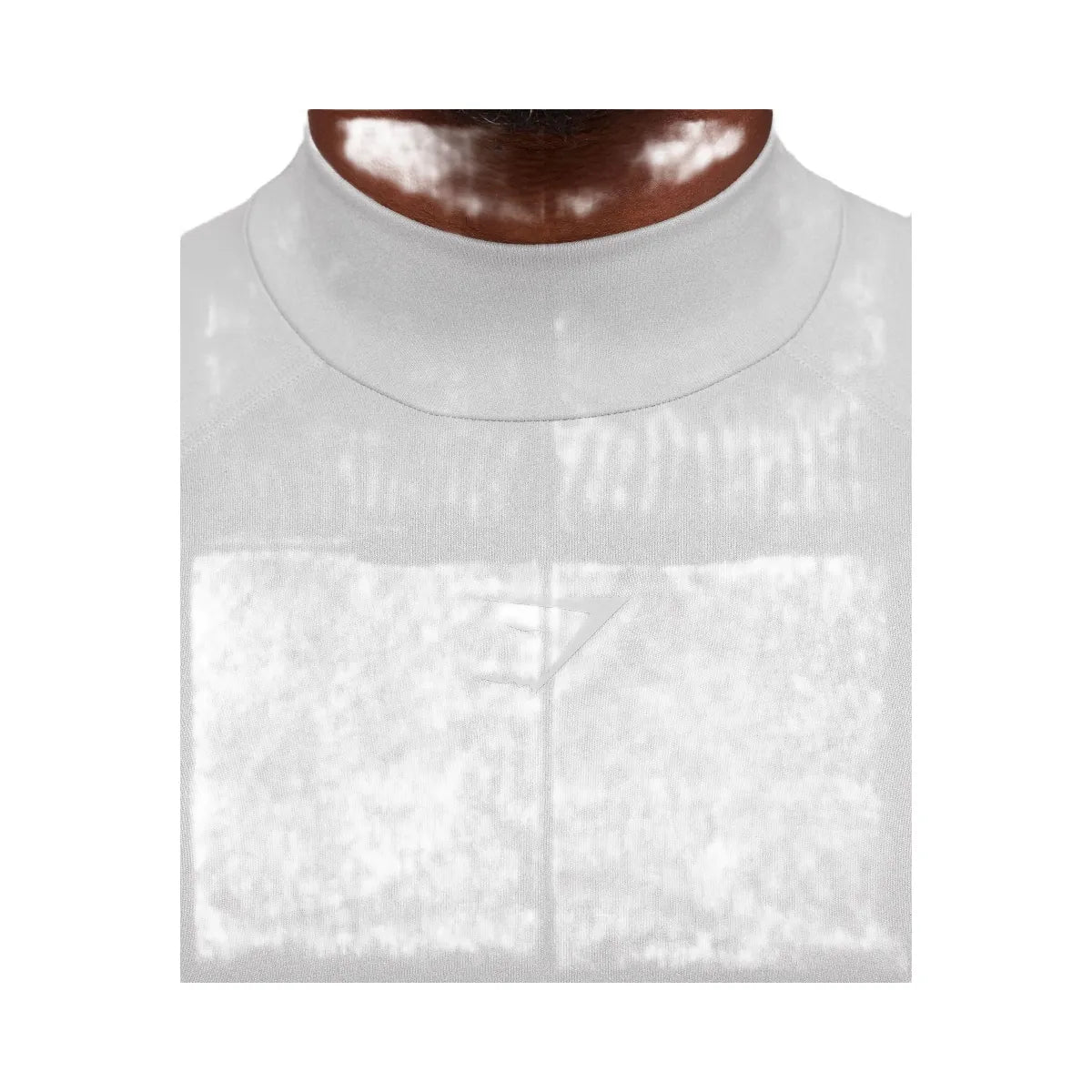 Gymshark Element Baselayer Mock Neck Long Sleeve T-Shirt - GS White/GS Metal Grey Marl