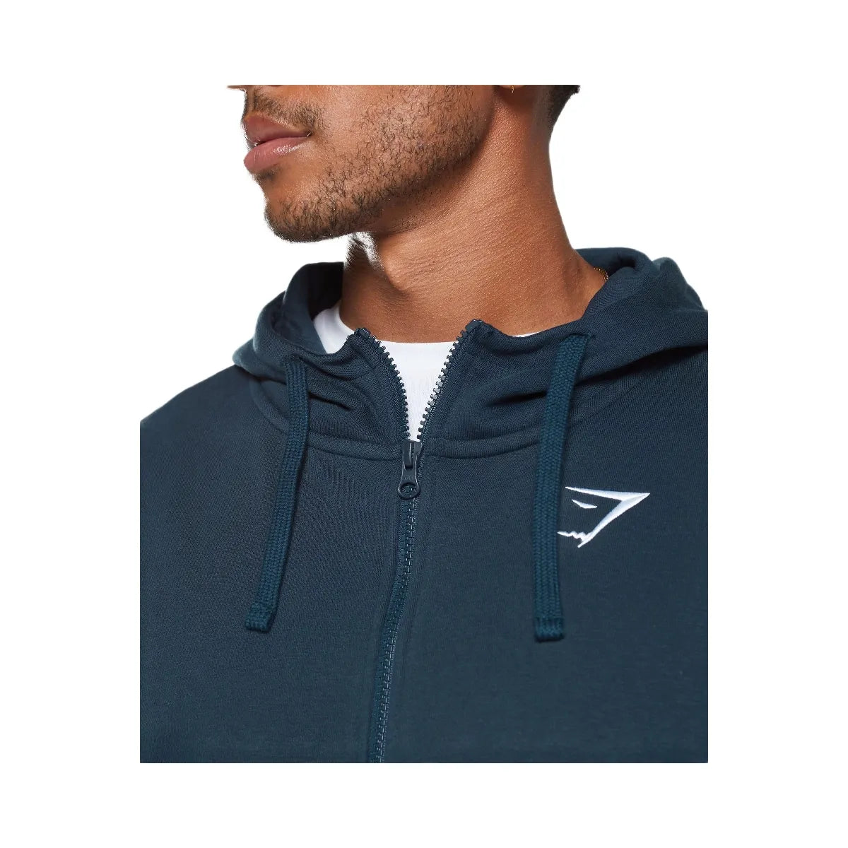 Gymshark Crest Oversized Zip Up Hoodie - Navy