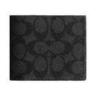 Coach Id Billfold Wallet In Signature Canvas Signature Canvas-Gunmetal-Charcoal-Black