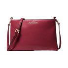 Michael Kors Trisha Medium Pebbled Leather Crossbody Bag Cherry
