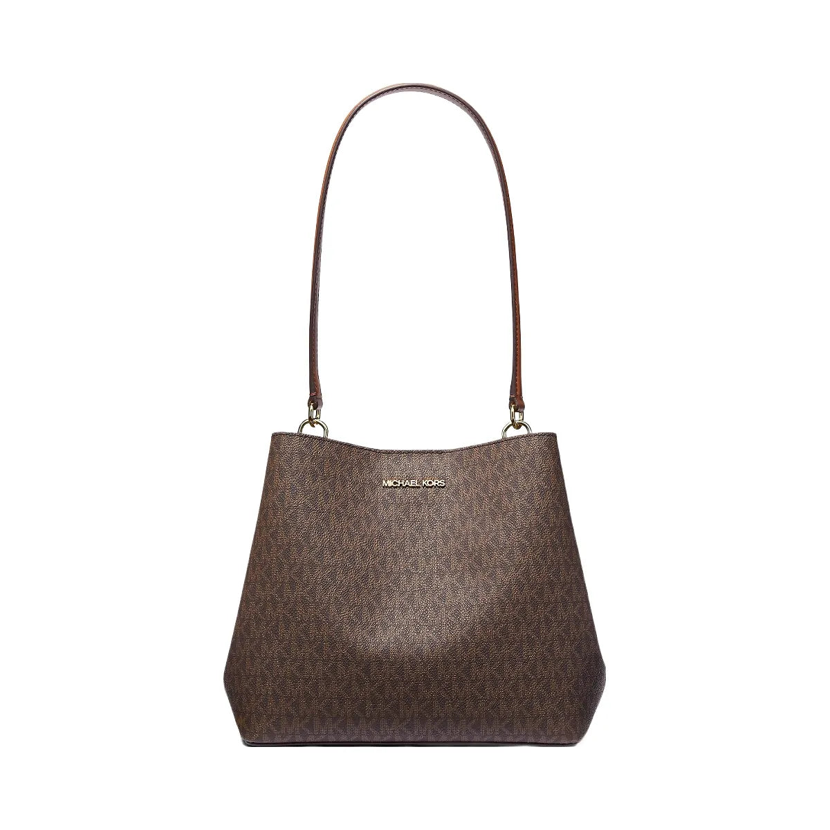 Michael Kors Pratt Medium Signature Logo Shoulder Bag Brown