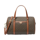 Michael Kors Jet Set Travel Medium Signature Logo Duffel Crossbody Bag Brown