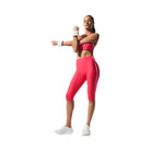 Alo Women's Airlift High-Waist Super Sleek Contrast Capri - Candy Red/White