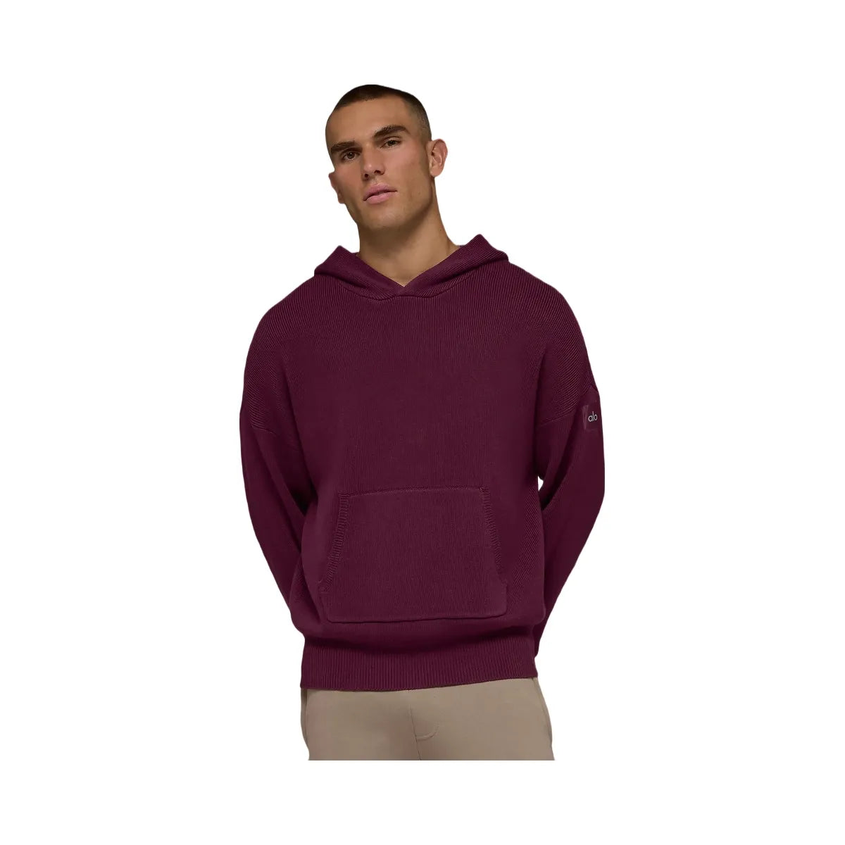Alo Men's Scholar Hooded Sweater - Burgundy