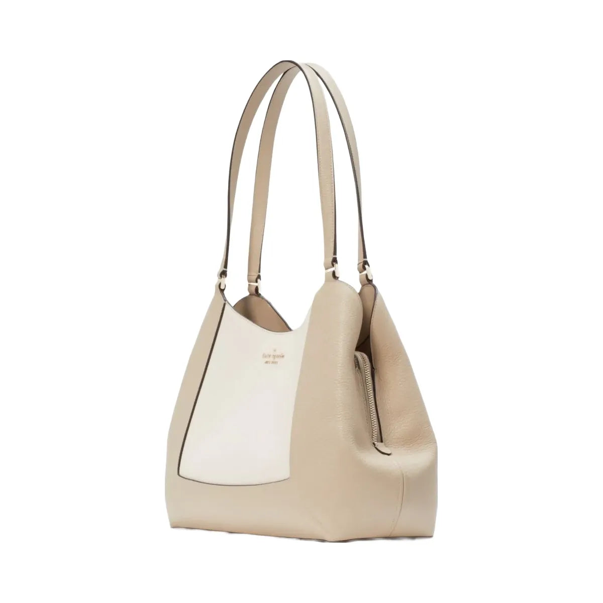 Kate Spade Lena Colorblock Large Triple Compartment Shoulder Bag Light Sand Multi