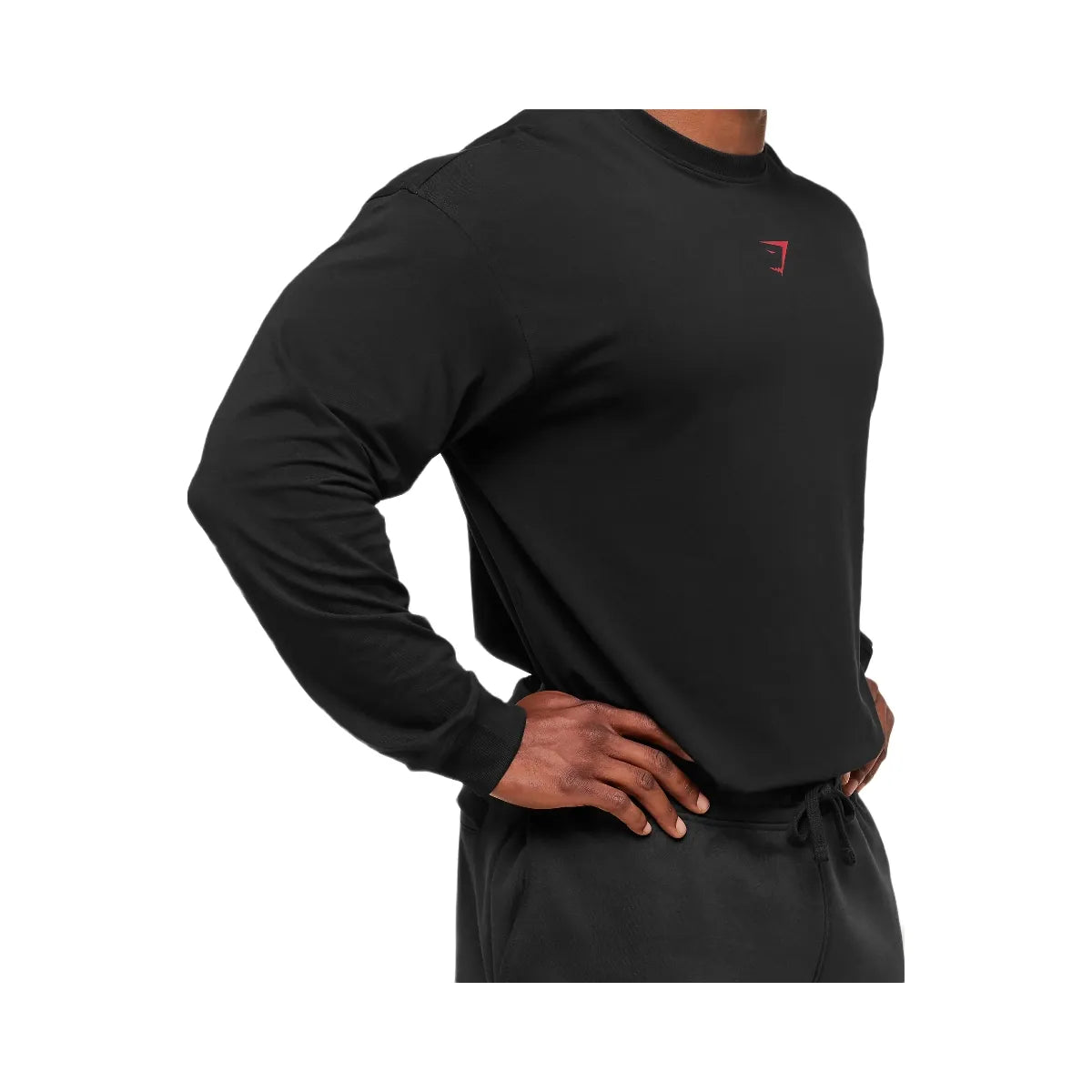 Gymshark Power Long Sleeve T-Shirt - Black/Conditioning Red