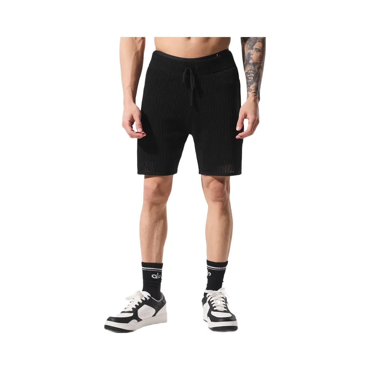 Alo Men's Open-Knit Short - Black