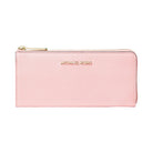 Michael Kors Jet Set Travel Large Saffiano Leather Quarter-Zip Wallet Powder Blush