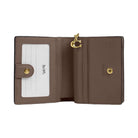 Coach Snap Wallet Pebbled Leather-Gold-Dark Stone