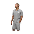 Alo Men's Sports Club Sweater Knit Polo - Athletic Heather Grey