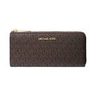 Michael Kors Jet Set Travel Large Logo Quarter-Zip Wallet Brown
