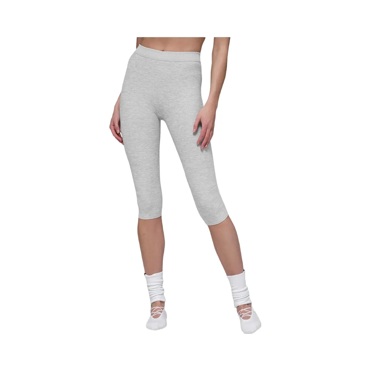Alo Women's Alosoft High-Waist Iconic 90's Capri - Athletic Heather Grey