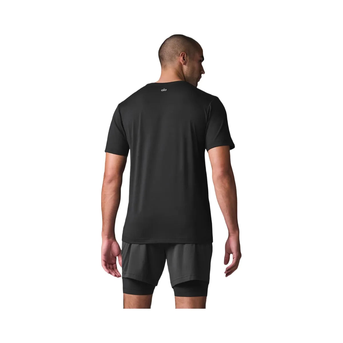 Alo Men's Conquer Reform Crewneck Short Sleeve - Black