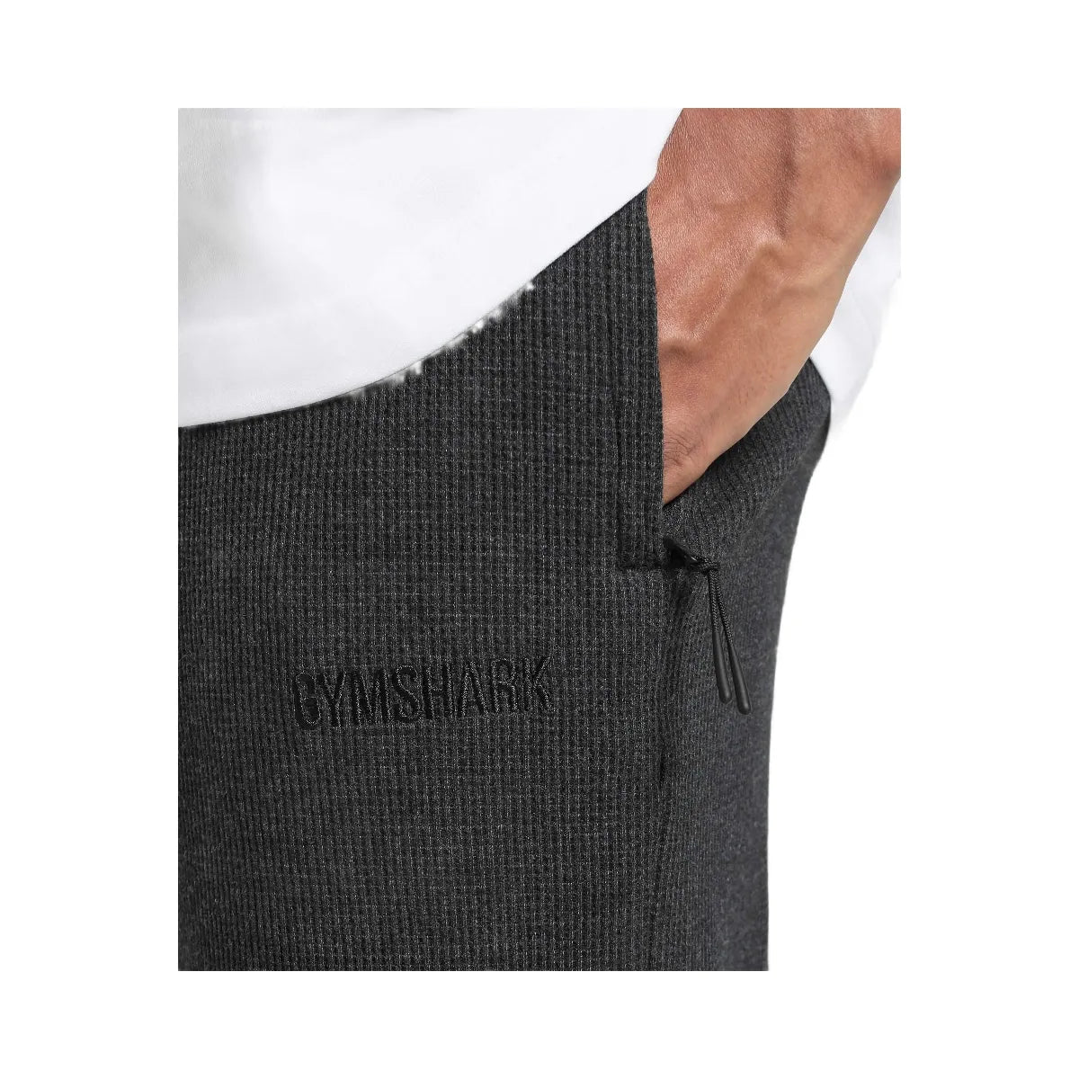 Gymshark Waffle Straight Leg Joggers - Black